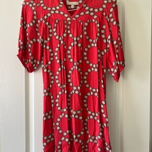 Banana Republic Red tunic with Circular Patterns